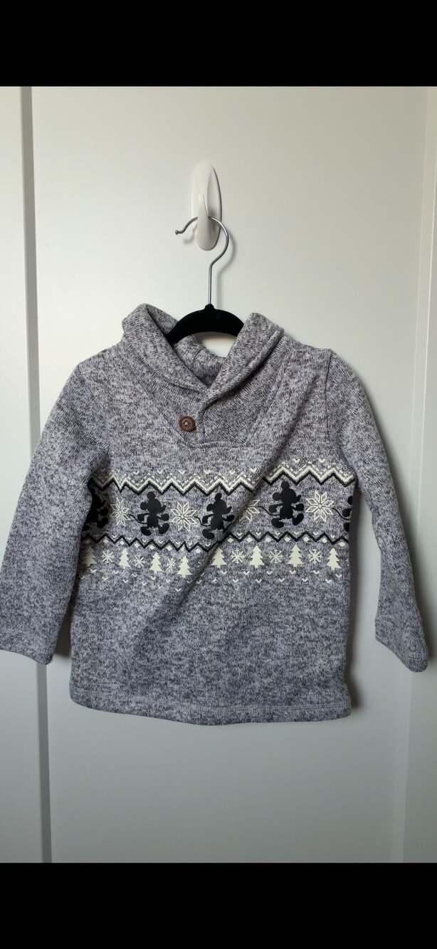 Disney Jumping Beans Toddler Mickey Mouse Holiday Sweater‎ Size 18M_K08